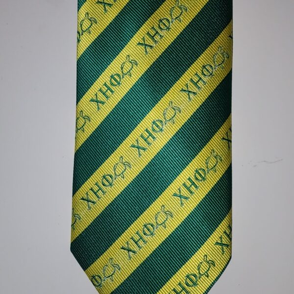 Chi Eta Phi Yellow and Green Neck Tie