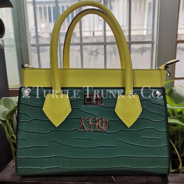 Chi Eta Phi Green Leather Purse