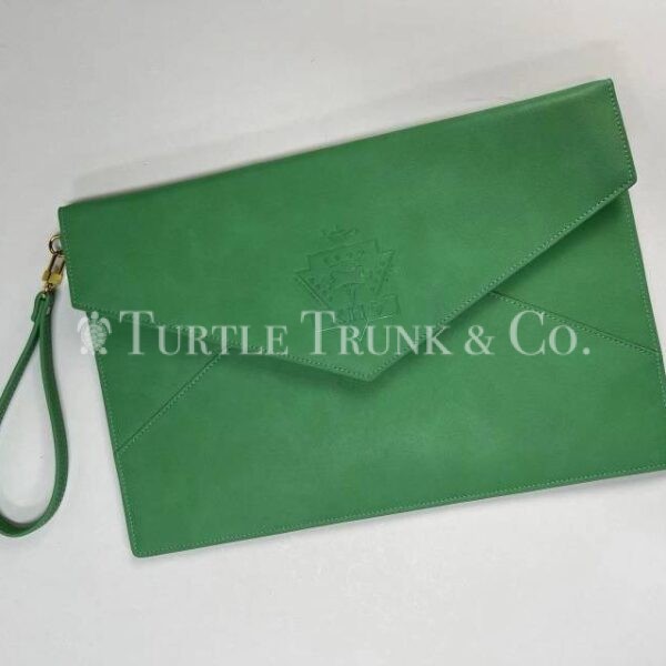 Chi Eta Phi Green Envelope Clutch Purse