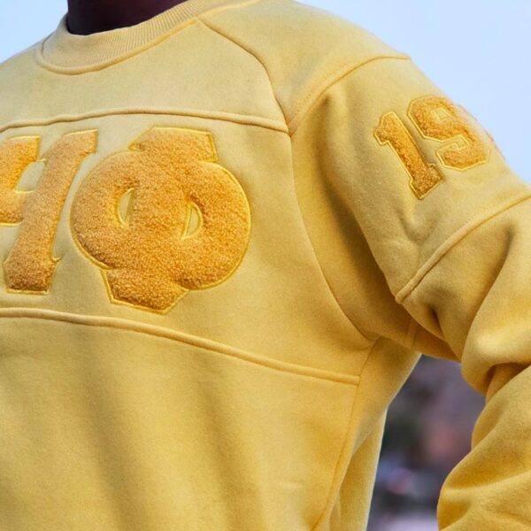 2025 Chi Eta Phi Yellow Sweatshirt with Yellow Greek Letters